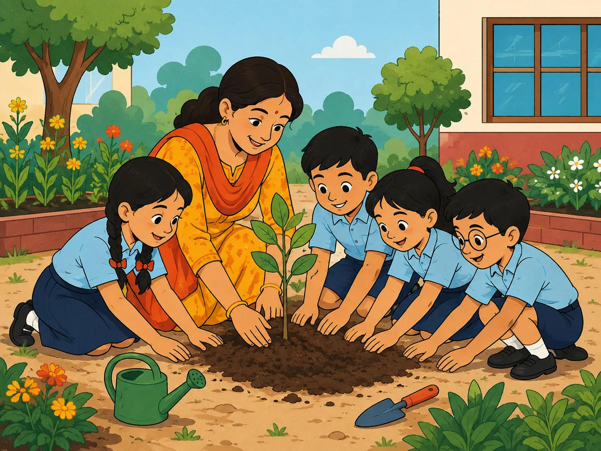 જીવનલક્ષી શિક્ષણ લેતાં બાળકો