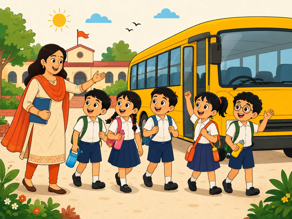 પ્રવાસે ગયેલાં બાળકો